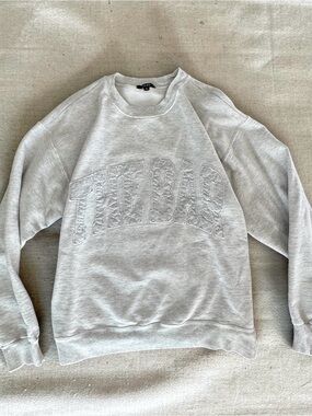 The Bar Light Heather Gray Crewneck Sweatshirt with Raised Logo